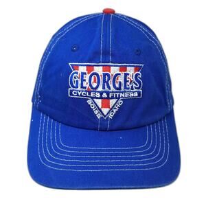 Vie Baseball Cap Blue Strapback OS Georges Cycles & Fitness Hat Embroidered
